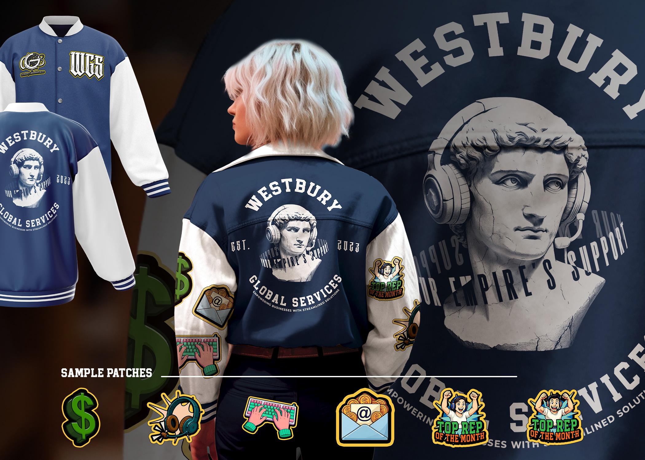 WGS and AKT internal brand design and employee apparel mockups